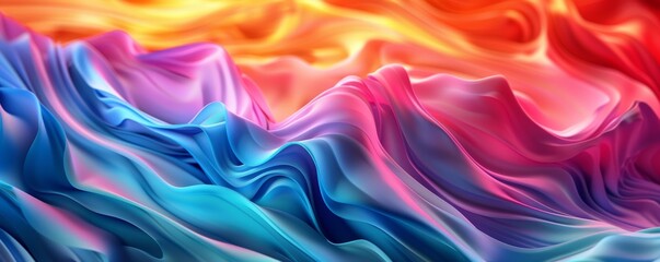 Obraz premium Abstract 3D waves with vibrant colors, 4K hyperrealistic photo