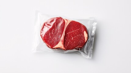 Meat packed in vacuum-sealed plastic bags