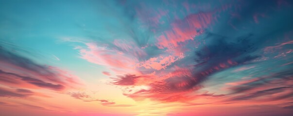 Fototapeta premium Twilight sky aglow with the colors of sunset, 4K hyperrealistic photo