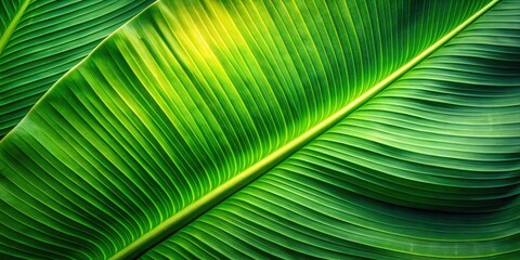 Fototapeta premium Tropical banana leaf texture background with a glow in the dark color tone, glow, tropical, banana leaf, texture, background