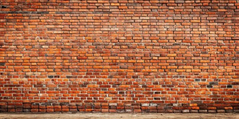 Old red brick wall background, wide panorama of masonry, red, brick, wall, background, texture, vintage, architecture