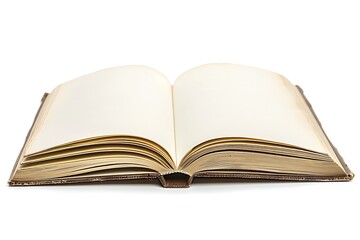 Open book with blank pages.