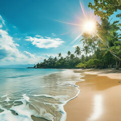 Beautiful sunny beach in bali ambient positive vibes © max