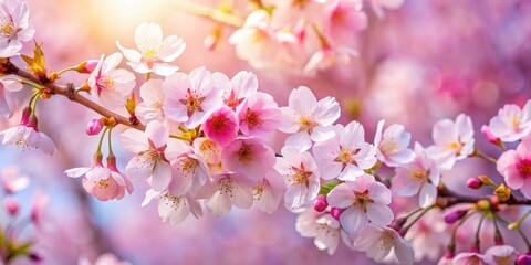 Beautiful cherry blossoms in full bloom, spring, delicate, pink, flowers, nature, tree, Japanese, sakura, petals, blooming, seasonal