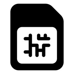 Fototapeta premium SIM card icon for mobile communication and data