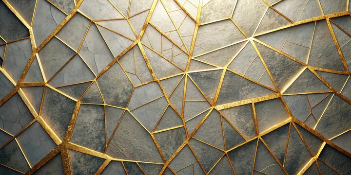 Modern cracked texture with gold accent abstract geometric background, modern, cracked, texture, gold, accents, abstract