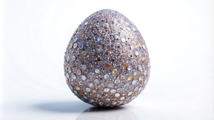 Glittering Easter Diamond Egg on white background with luxurious sparkling design, Easter, diamond, egg, glitter, shiny