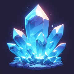 A Crystal icon for game, casual style, vector graphics, in the style of casual game art, cartoon style, low poly, 3d render