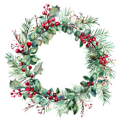 A Beautifully Crafted Wreath of Green Leaves and Red Berries, Perfect for Celebrating the Joyous Holiday Season With Style and Warmth in Every Home.