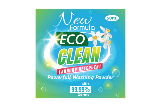 cleaner detergent powder label, cleaning product label, super clean laundry detergent, Laundry detergent product label template. Best for label production, packaging and advertising design