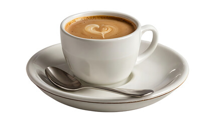 Fototapeta premium coffee in white cup isolated on transparent background