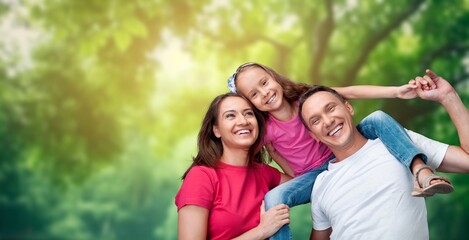 Fototapeta premium A Nice happy family Playing together outdoor