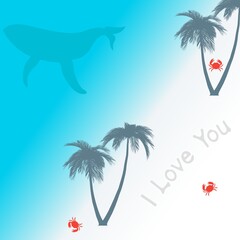 summer background with palm trees