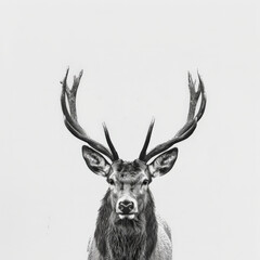 Naklejka premium deer, animal, vector, illustration, reindeer, wild, christmas, silhouette, antler, mammal, head, nature, wildlife, stag, elk, cartoon, horn, animals, design, sketch, antelope, drawing, moose, icon, fo
