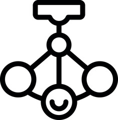 Network structure icon representing a system with interconnected elements, symbolizing communication, data flow, and organizational hierarchy
