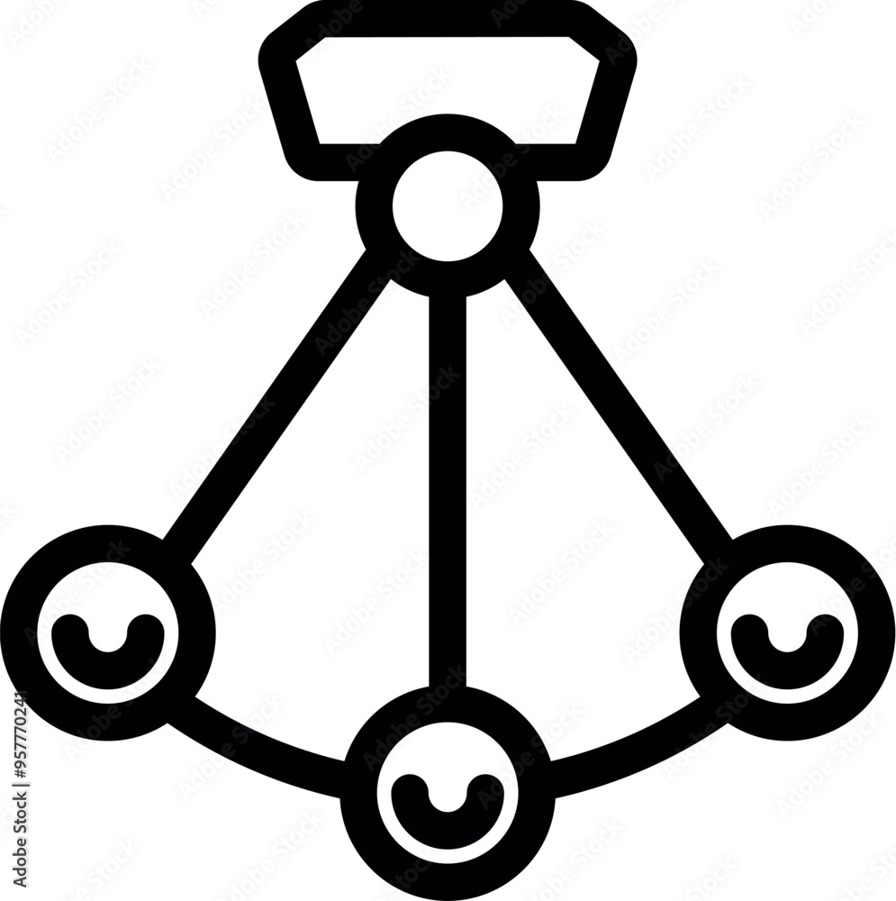 Aufkleber this icon of a network topology represents a decentralized structure, emphasizing connectivity and e