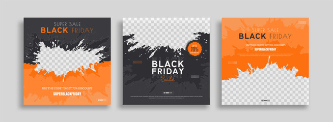 Black friday sale social media post design template. Suitable for social media, flyers, banner, and web.