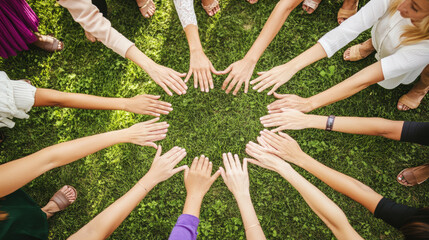 Multicultural hands, ulticultural children and adult hands. Friendship Happiness Leisure Partnership Team