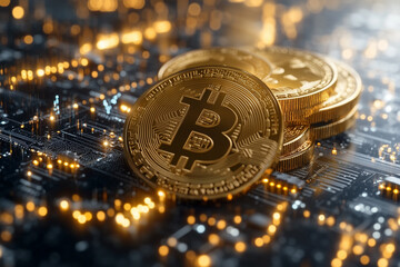 Crypto currency Financial profitability and cost optimisation with graphic.