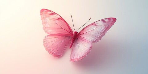Delicate Pink Butterfly with Veined Wings