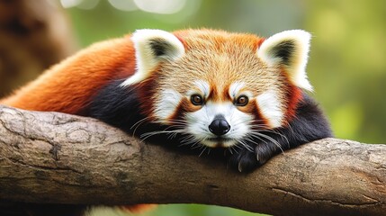 Whimsical Red Panda in a Playful Pose on a White Background - A Cute and Colorful Character.