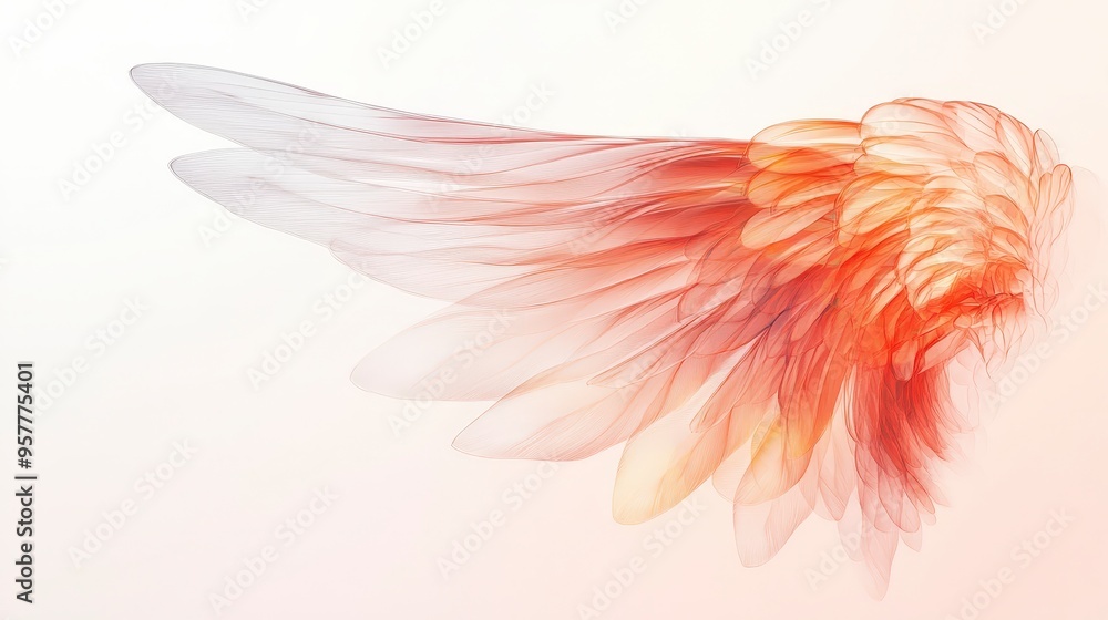Poster ethereal wings: translucent effect text fading into background