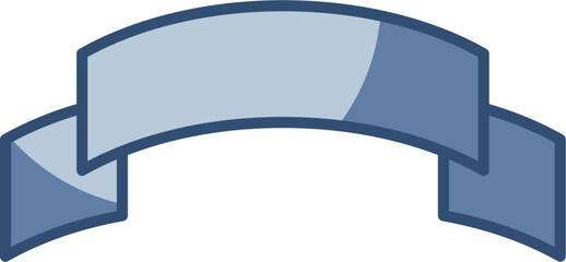 ribbon vector icon, transparent background. replaceable blue color design