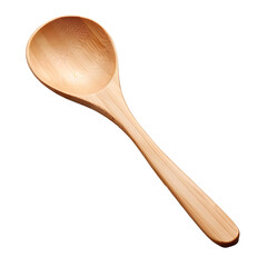Wooden Ladle with a Light Brown Finish on a Gray Background
