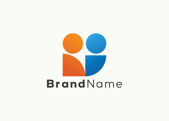 Minimalist man logo design template. Modern style man logo