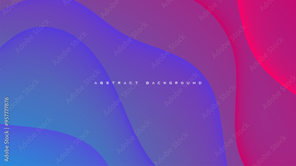 Poster colorful gradient abstract background wavy shape design vector.