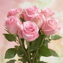 Obraz premium pink roses bouquet