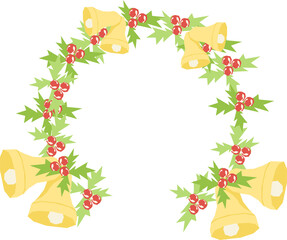 Fototapeta premium Christmas wreath with bells