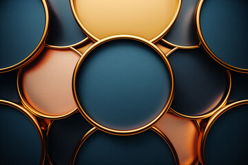 A collection of luxurious geometric backgrounds in gold, rose gold, and black frames, featuring...