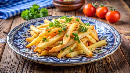 French fries on a beautiful background,