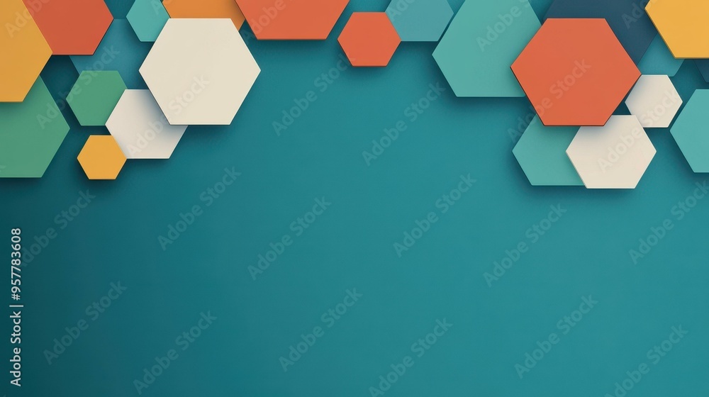 Poster a vibrant green halftone background with distinct hexagons creates a modern cartoonstyle cloudscape 