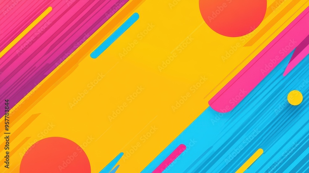 Poster a vibrant sinspired background design featuring colorful lines and retro abstract elements in a mode