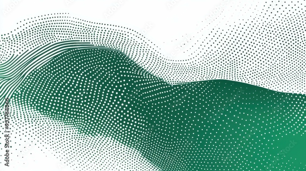 Wall mural explore this abstract green gradient banner, featuring a halftone dotted design for a contemporary a