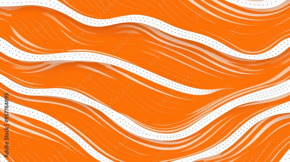 Poster vibrant abstract halftone design with small dots and wavy lines in orange, perfect for modern graphi