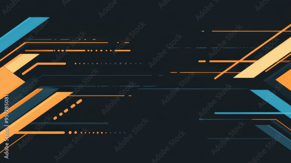 Poster experience the sleek design of modern technology with dynamic light arrows on a bold black backgroun