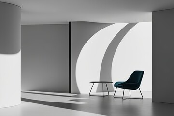 Contemporary Sleek Curves Shadow Overlay Effect on Minimalistic Background in Modern Space