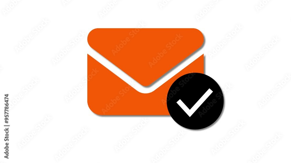 Poster message icon with tick mark indicates read status. email icon with check sign indicates message stat