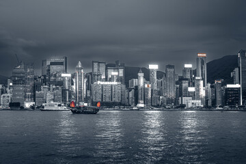 Fototapeta premium Hong Kong city skyline at night