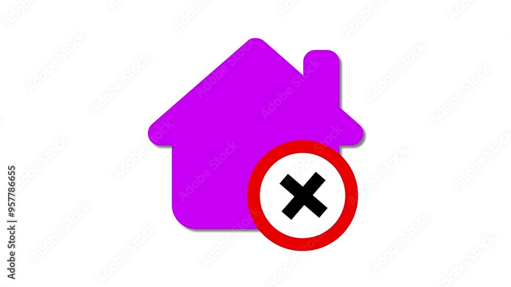 Poster house with wrong mark icon indicates removal. home icon with close symbol represents deletion or rej