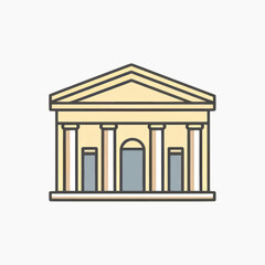 Obraz premium Classical architecture bank icon