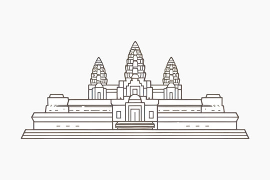 recommend clip art: Ancient temple line art illustration