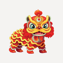 Fototapeta premium Colorful traditional Chinese lion dance