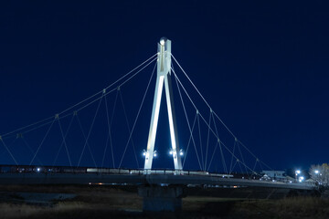 Obraz premium suspension bridge at night