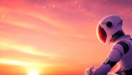 Obraz premium AI-powered exploration robots on distant planets, symbolizing the role of AI in space discovery side view technological tone Colored pastel