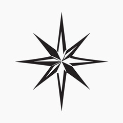 Fototapeta premium Stylized black compass rose design