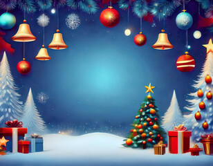 christmas background with christmas tree